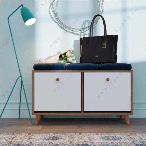 جاکفشی داشبوردی دو درب مدل النا افقی (دستگیره چوبی)