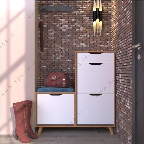 جاکفشی داشبوردی سه درب کشودار النا نشیمن دار